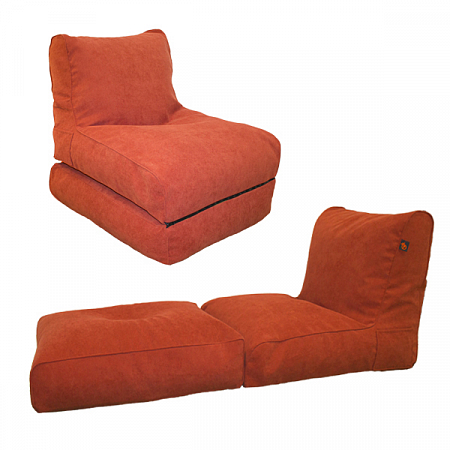 Кресло лежак "Tivoli" велюр luxe - морковный